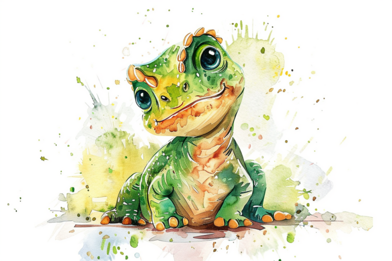 Midjourney-Test: Dinosaurier in Wasserfarben